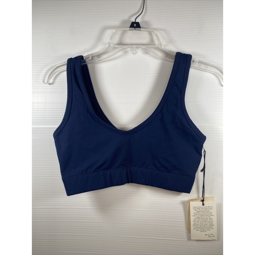 Electric & Rose Navy Blue White Tie Dye Sports Bra Women's XS NWT
